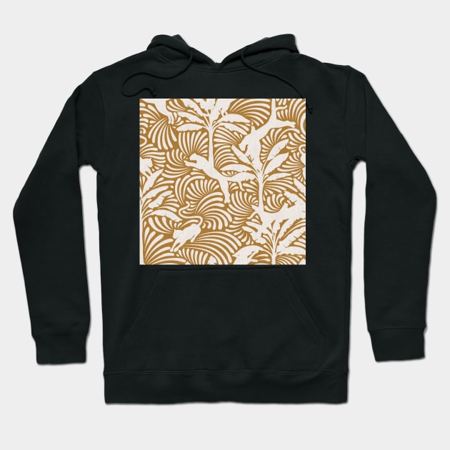 Big Cats and Palm Trees / Jungle Decor in Golden Sand Hoodie by matise